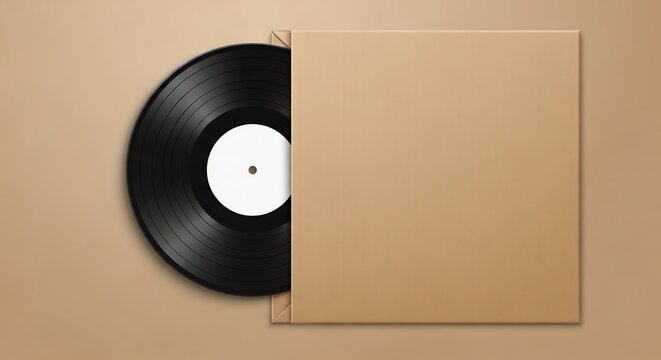 Vinyl Record and Sleeve Jacket Mockup Vector