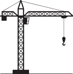 A detailed illustration of a tower crane used in construction sites.