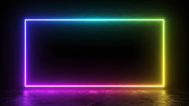 Vibrant Neon Rainbow Frame Loop