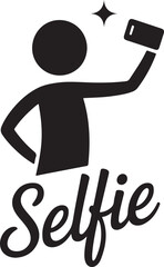 Person taking a selfie with a smartphone and a star above the phone.