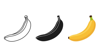Three bananas in different stages of completion Vector © Tanjina