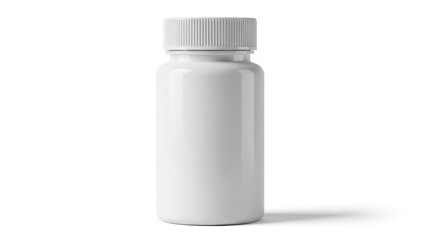 Fototapeta premium White pill bottle isolated on white background