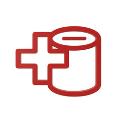 Obraz premium Simple icon of a medical cross and islamic charity box isolated on white or transparent background, PNG