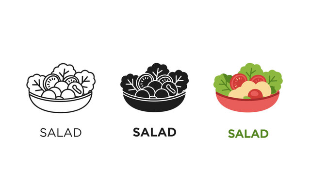 Three variations of a salad Vector