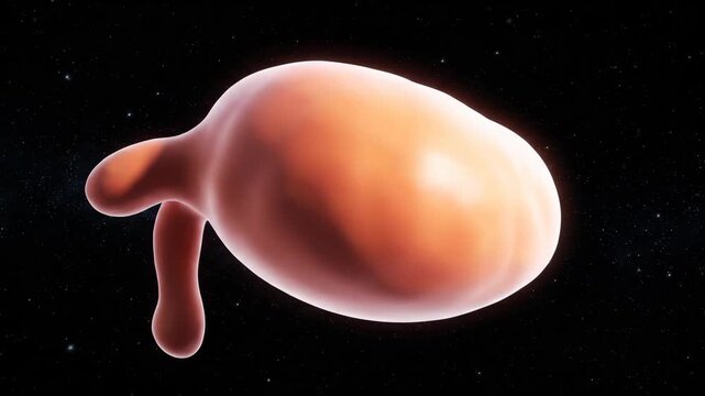 3D Human Pancreas Rotates in Space: Endocrine Organ Visualization