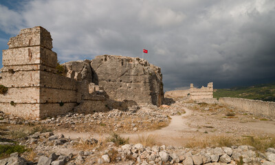 Tlos Ancient City. Important settlement area of the historical Lycian city. Fethiye, Mugla province, T&uuml;rkiye