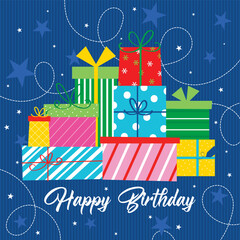 colorful birthday gifts design