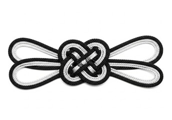 Elegant Black and White Decorative Knot Ornament for Crafting and Design