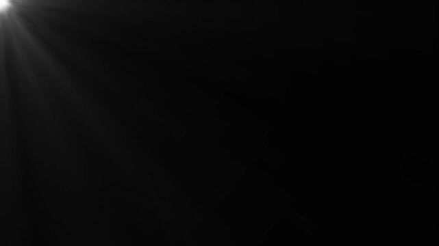 Shine or sun effect on cc light ray animation. Glitter, shiny, bright, flare footage Isolated light rays animation. black background 4k video
