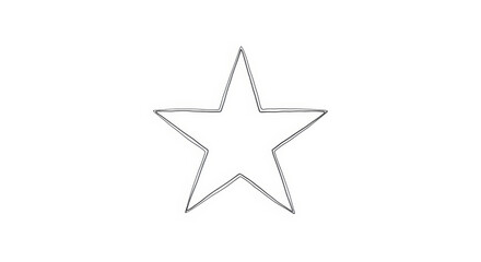Obraz premium Simple Textured Star Outline Graphic Element on White Background