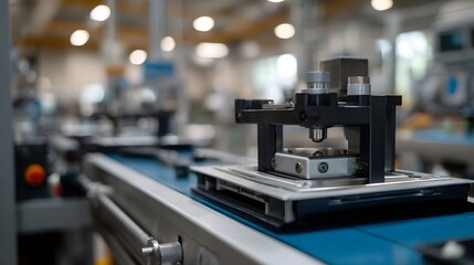 Fototapeta premium Industrial hinery and testing equipment on a production line in a modern factory