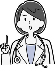 Fototapeta premium 注意する女医のイラスト