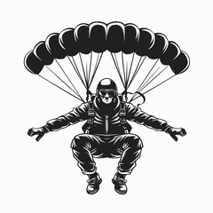 Portrait of man skydiving parachuting concept extreme sports background adrenaline sports © Sutarno