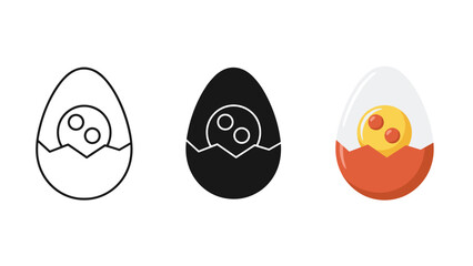 A cute illustration of chicks hatching from eggs Vector © HelloStock