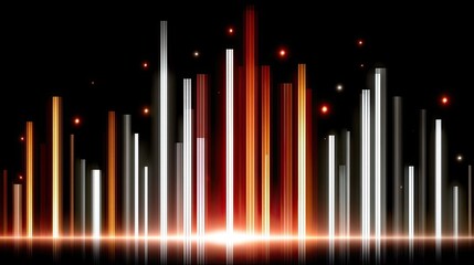 Obraz premium Vibrant Abstract Background with Colorful Light Bars Representing Sound Waves and Dynamic Energy in a Dark Space Environment