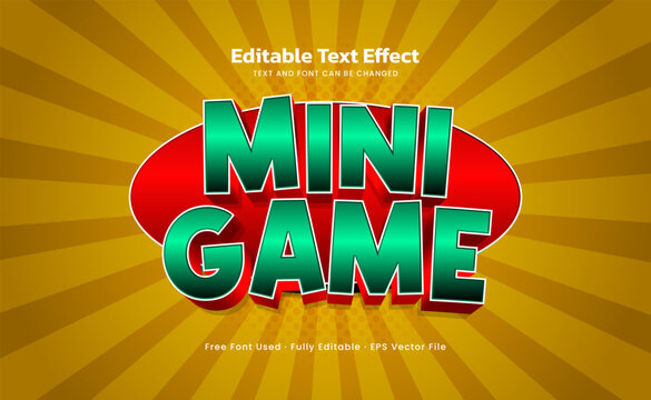 Mini Game Editable Text Effect - Fun Gaming Style Typography for Kids and Game Design
