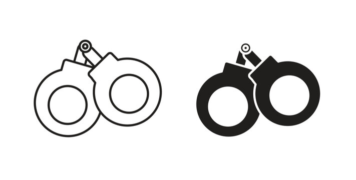 Handcuffs icons. Vector linear icon isolated on white background.