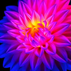 Closeup dahlia flower in monochrome purple with gentle light and soft petal texture.