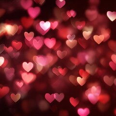 Romantic Heart Bokeh Background