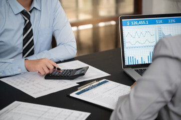 Financial advisor 0r Financial Planner are prepare a financial plan for the client.  Personal financial planning services concept.