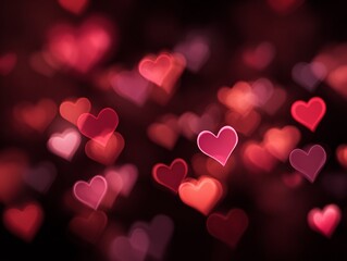 Romantic Heart Bokeh Background