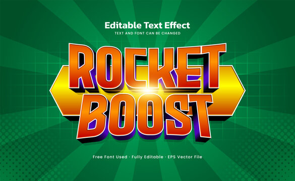 Rocket Boost Editable Text Effect - Futuristic Speed Style Typography for Game and Technology Design
