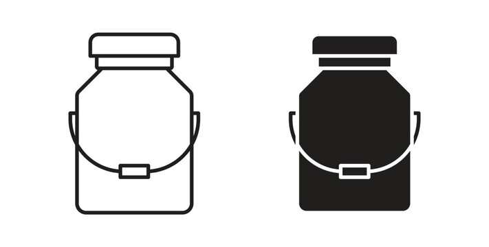 Milk can icons. Vector linear icon isolated on white background.
