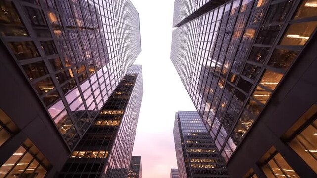 City highrise buildings.
