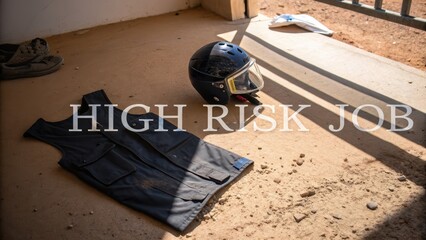 Safety Gear on Table for High Risk Job Preparation in Construction