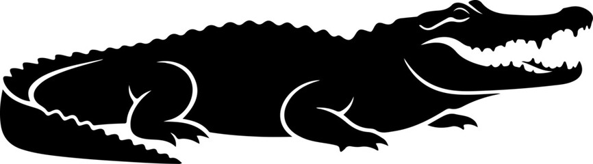Obraz premium Alligator silhouette vector illustration