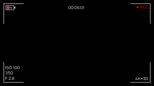 Recording Screen Overlay alpha channel with empty battery ISO 100 F2.8 1/50