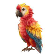 Obraz premium Cute parrot cartoon colorful on transparent background