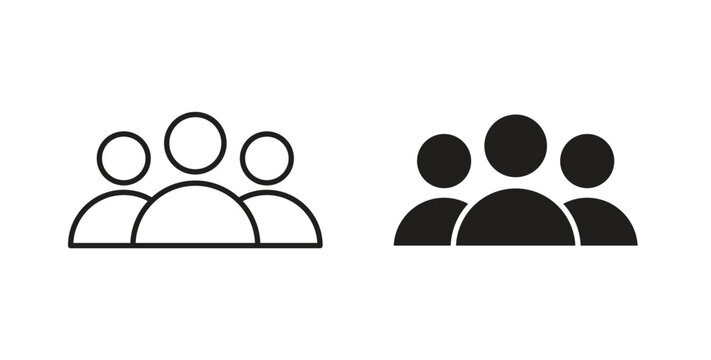 Group icon in line design. editable stroke icons pack