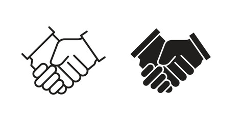 Obraz premium Handshake icon in line design. editable stroke icons pack