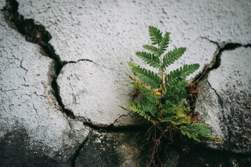 Plant Against Concrete