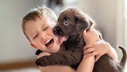 Joyful Tots & Pups: Heartwarming Moments of Kids and Puppies