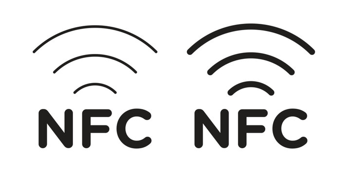 NFC icon in line design. editable stroke icons pack