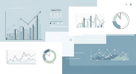 Modern analytics dashboard with various business graphs and charts