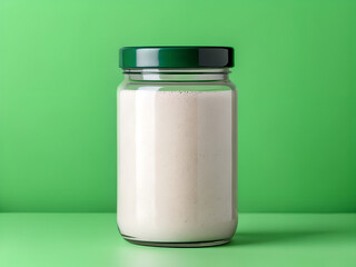 Protein powder jar mockup, green screen