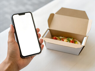 Food delivery box mockup, editable logo