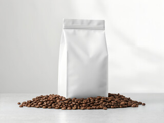 Coffee bean bag mockup, isolated