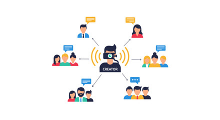 Content creator engaging with diverse audience groups online