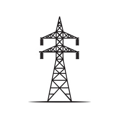 Transmission Tower Vector Icon Electricity Pylon Silhouette
