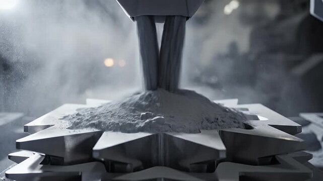 Advanced metal additive manufacturing process in industrial factory