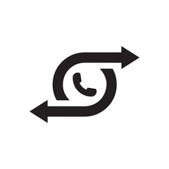 black thin callback or recall icon. simple style trend logotype graphic minimal design isolated on white background
