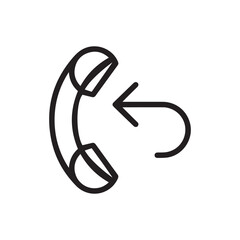 Call back icon line isolated on white background. Black flat thin icon on modern outline style. Linear symbol and editable stroke. Simple and pixel perfect stroke vector illustration.