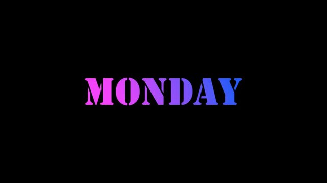 Monday Clean Animated Text Weekday Title