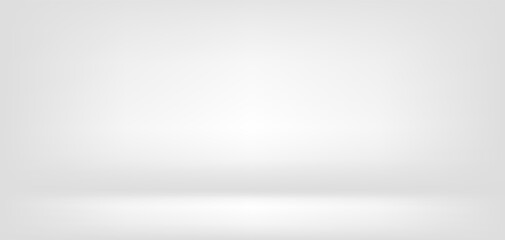 Obraz premium Natural light white podium limbo background. Realistic 3d vector empty studio product presentation display. Abstract winter daylight gradient. Minimal table or shelf. Clean room photoshoot glare scene