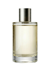Naklejka premium Glass perfume bottle with brushed metal silver cap