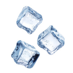 Refreshing ice cubes, cold frozen water, and transparent elements for a cool drink. Perfect for beverages.